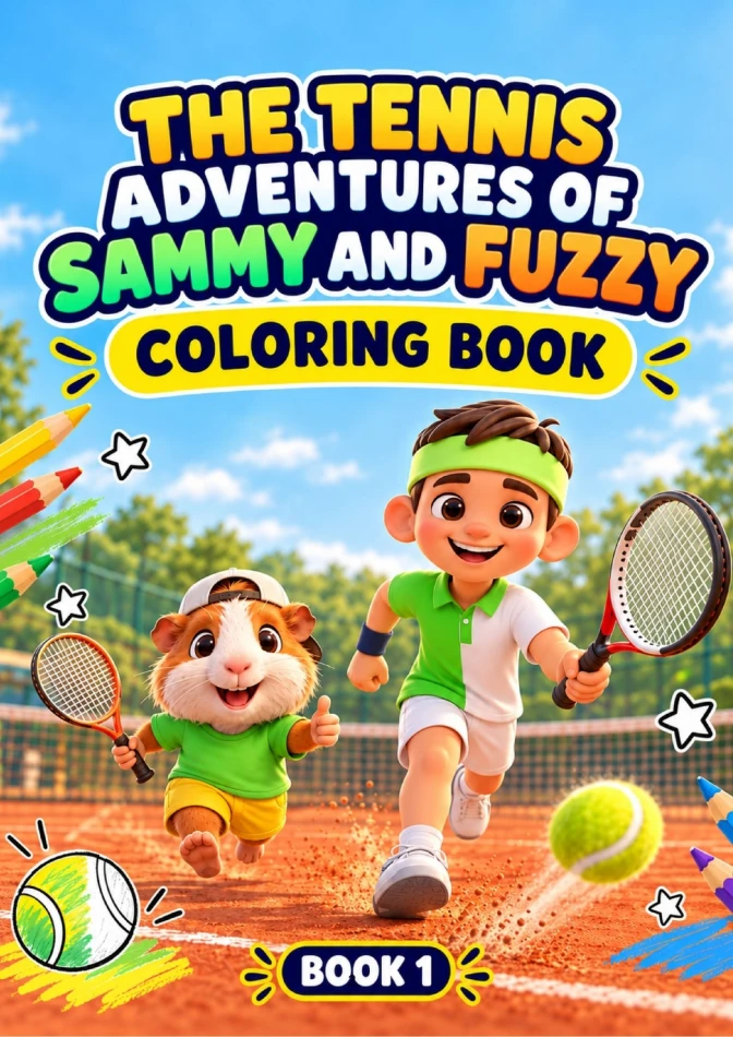 The Tennis Adventures of Sammy and Fuzzy - Coloring Book